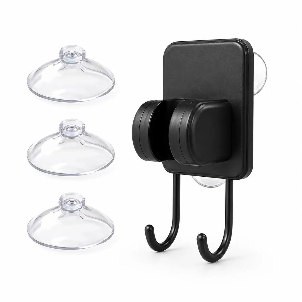 Terra Rinse 3-in-1 suction mount and hook with three removable suction cups on a white background