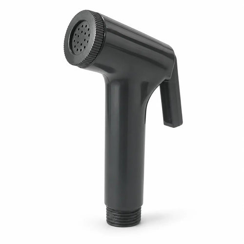 Black TerraRinse pet and gear spray head with trigger handle and threaded hose connection on a white background