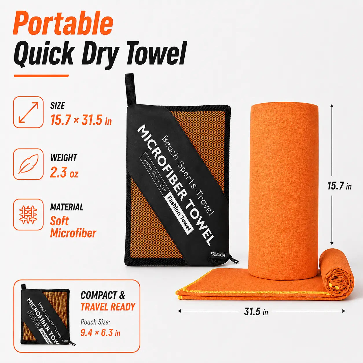 TerraRinse™ Portable Quick-Dry Towel